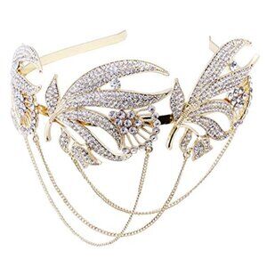 BABEYOND Roaring 20s Forehead Band / Vintage Bridal Headpiece